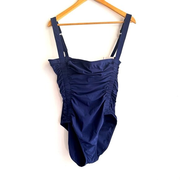 Christina Slimming Silhouette Navy Blue One Piece Swimsuit 12 - Picture 1 of 5